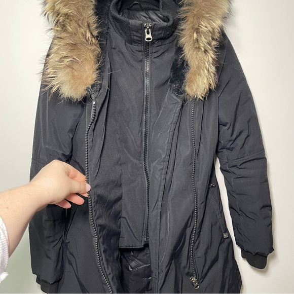 Sicily women's Black Real fur trim A line winter snow cold weather jacket in M - Picture 7 of 14